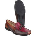 Chestnut-Tan-Wine - Close up - Cotswold Womens-Ladies Biddlestone Tassle Detail Moccasin