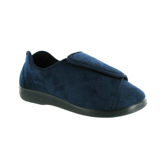 Navy - Front - GBS Walton Touch Fastening Slipper - Unisex Slippers