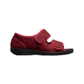 Burgundy - Back - GBS Brompton Touch Fastening Open Toe Slipper - Slippers