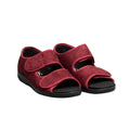 Burgundy - Side - GBS Brompton Touch Fastening Open Toe Slipper - Slippers