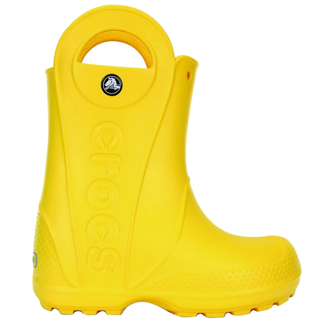 Yellow - Back - Crocs Childrens-Kids Handle It Wellington Boots