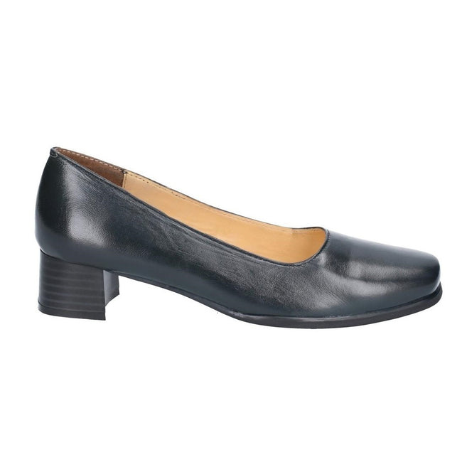 Navy - Front - Amblers Walford Ladies Wide Fit Court - Womens Shoes