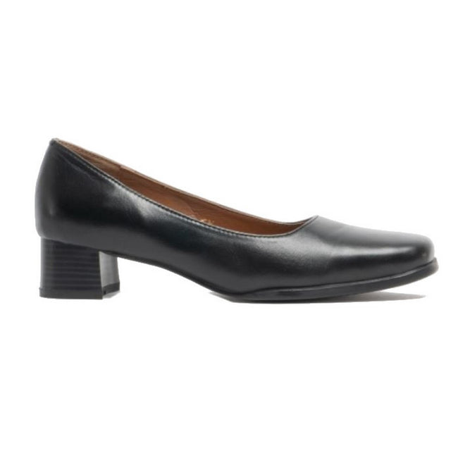 Black - Front - Amblers Walford Ladies Wide Fit Court - Womens Shoes