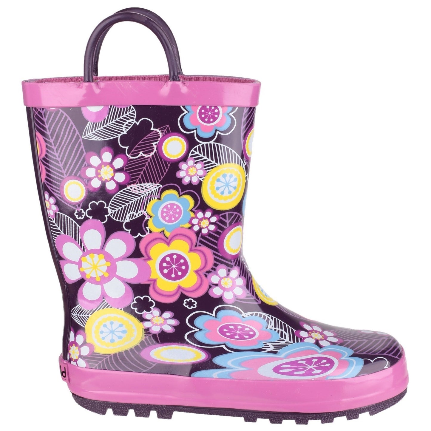 Flower - Back - Cotswold Childrens Puddle Boot - Girls Boots