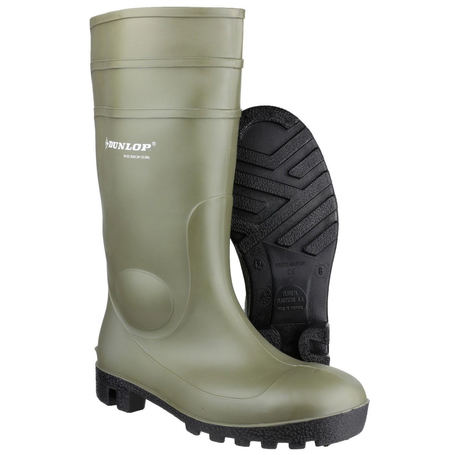 Green - Close up - Dunlop Unisex FS1700-142VP Wellington Boot - Mens Womens Boots