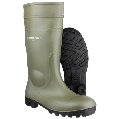 Green - Close up - Dunlop Unisex FS1700-142VP Wellington Boot - Mens Womens Boots