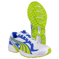 Lime-Blue - Side - Puma Axis Mesh V2 Lace Up Boys Trainers