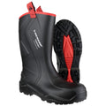 Black - Close up - Dunlop Mens Purofort+ Rugged Full Safety Wellington Boots