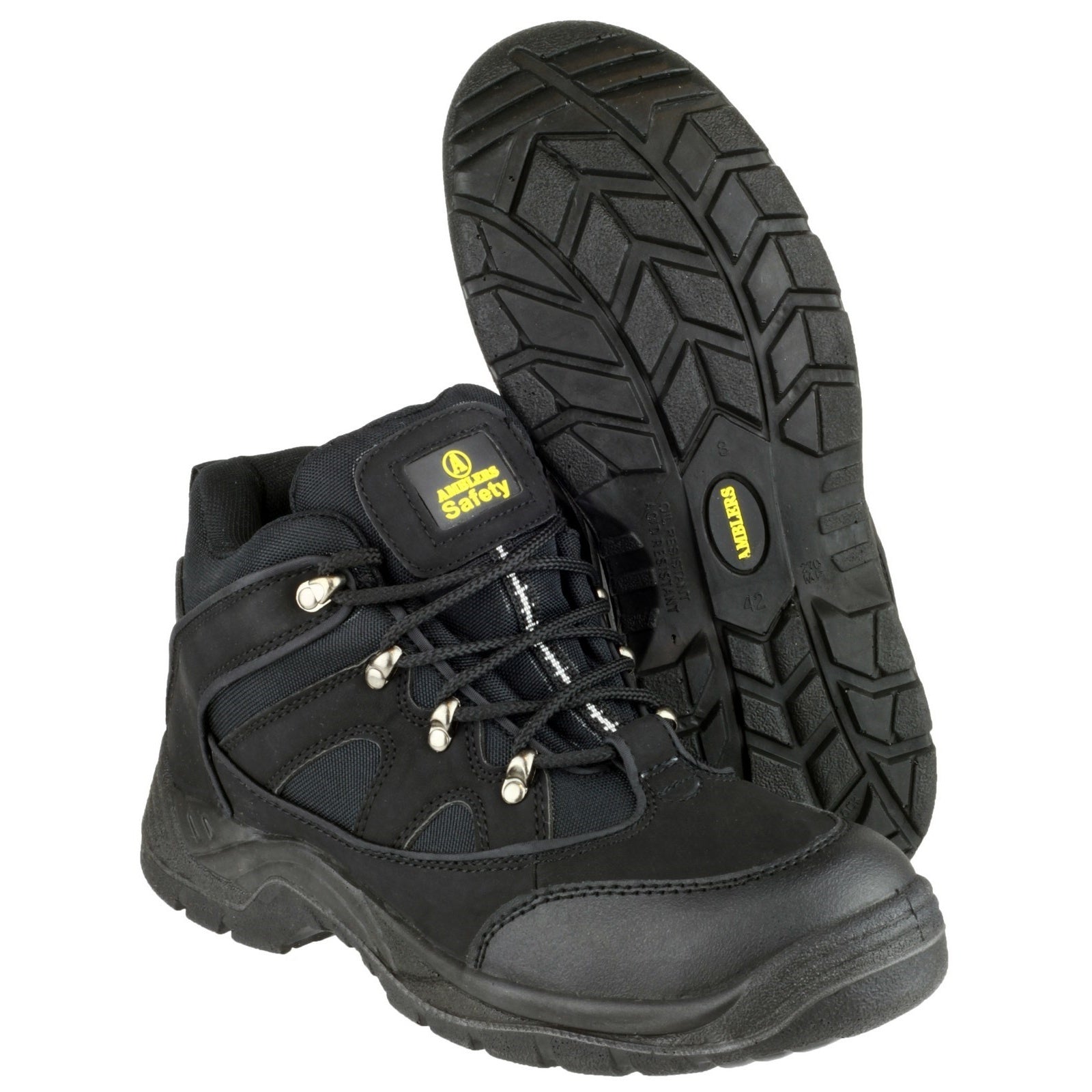Black - Close up - Amblers Unisex Steel FS151 SB-P Mid Boot - Mens Womens Boots