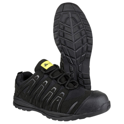 Black - Pack Shot - Amblers Safety FS40C Unisex Adults Safety Trainers