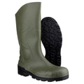 Green-Black - Close up - Dunlop Devon Unisex Green Safety Wellington Boots