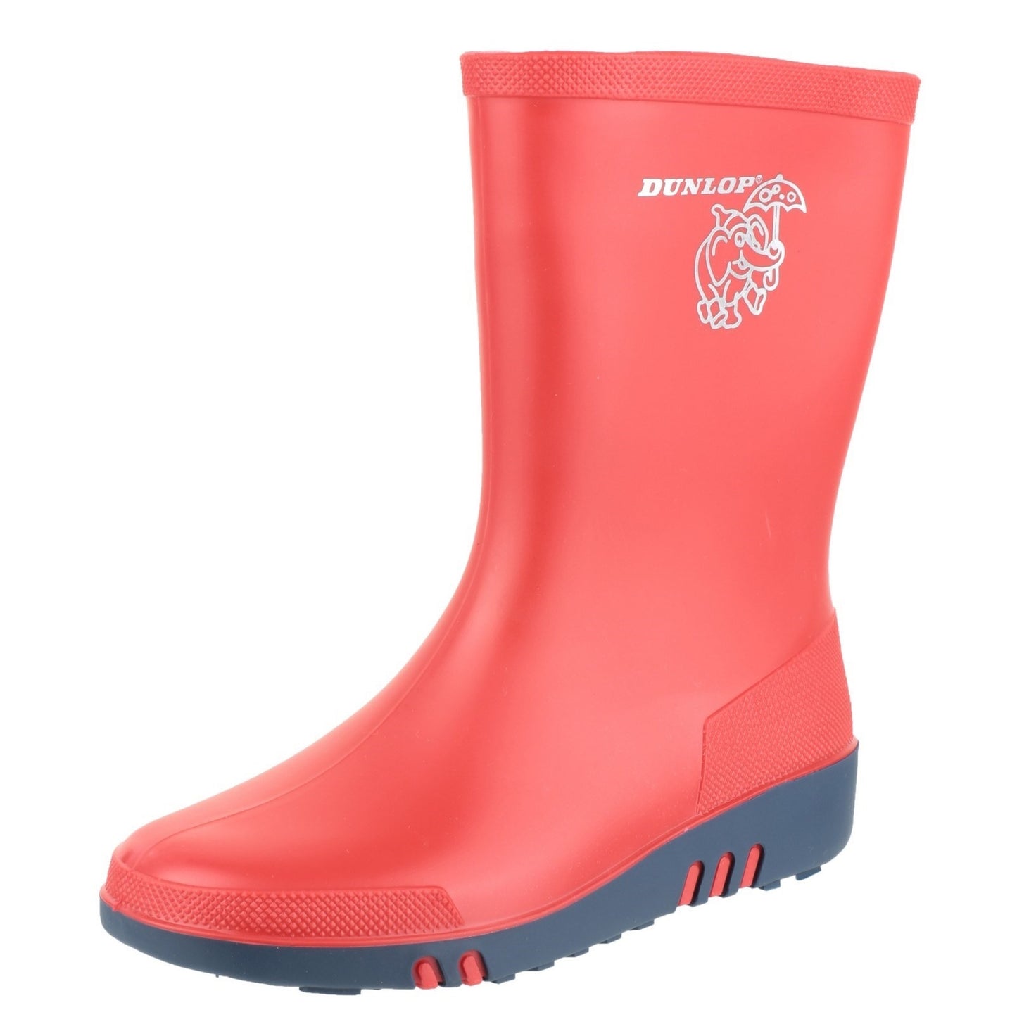 Red-Blue - Close up - Dunlop Childrens Unisex Mini Elephant Wellington Boots
