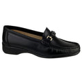 Black - Front - Cotswold Barrington Ladies Loafer Slip On Shoes