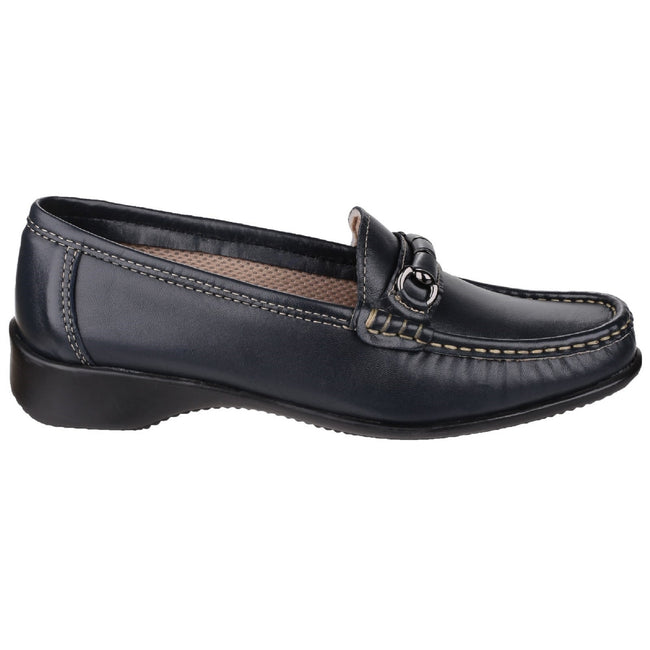 Black - Back - Cotswold Barrington Ladies Loafer Slip On Shoes