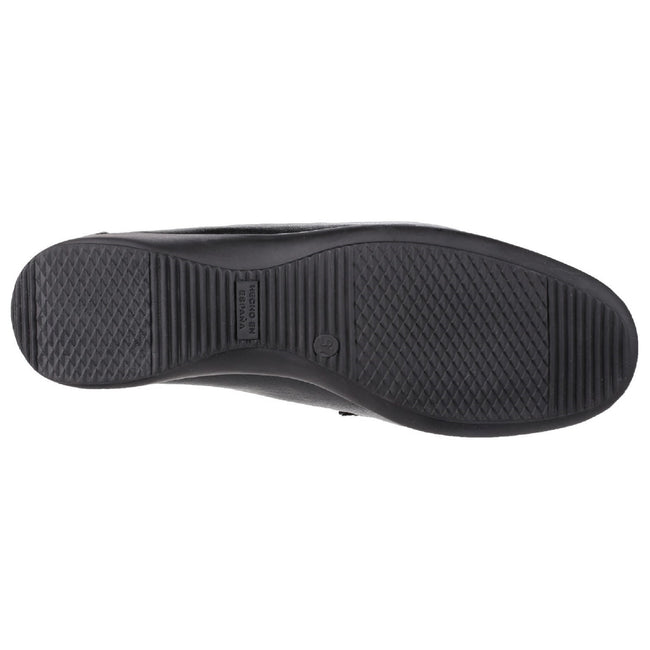 Black - Side - Cotswold Barrington Ladies Loafer Slip On Shoes