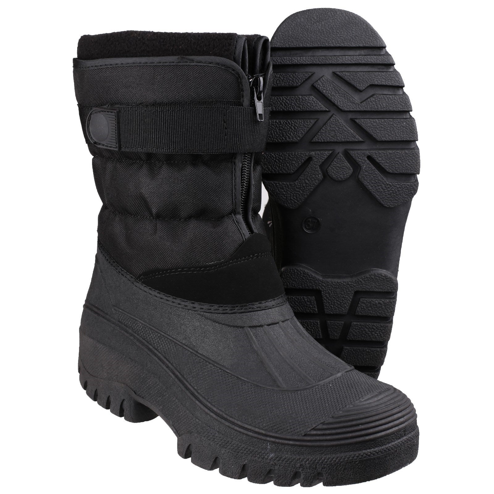 Black - Close up - Cotswold Childrens-Kids Chase Wellington Boots