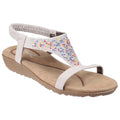 White - Front - Divaz Womens-Ladies Nicosia Elasticated T Bar Sandal