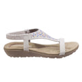 White - Back - Divaz Womens-Ladies Nicosia Elasticated T Bar Sandal