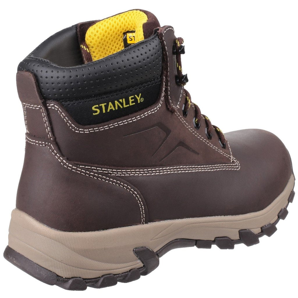 Brown - Back - Stanley Mens Tradesman Lace Up Penetration Resistant Safety Boots