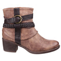 Tan - Back - Divaz Womens-Ladies Vado Ankle Boots