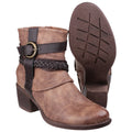 Tan - Close up - Divaz Womens-Ladies Vado Ankle Boots