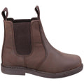 Brown - Back - Amblers Childrens-Kids Pull On Leather Ankle Boots