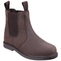 Brown - Front - Amblers Childrens-Kids Pull On Leather Ankle Boots
