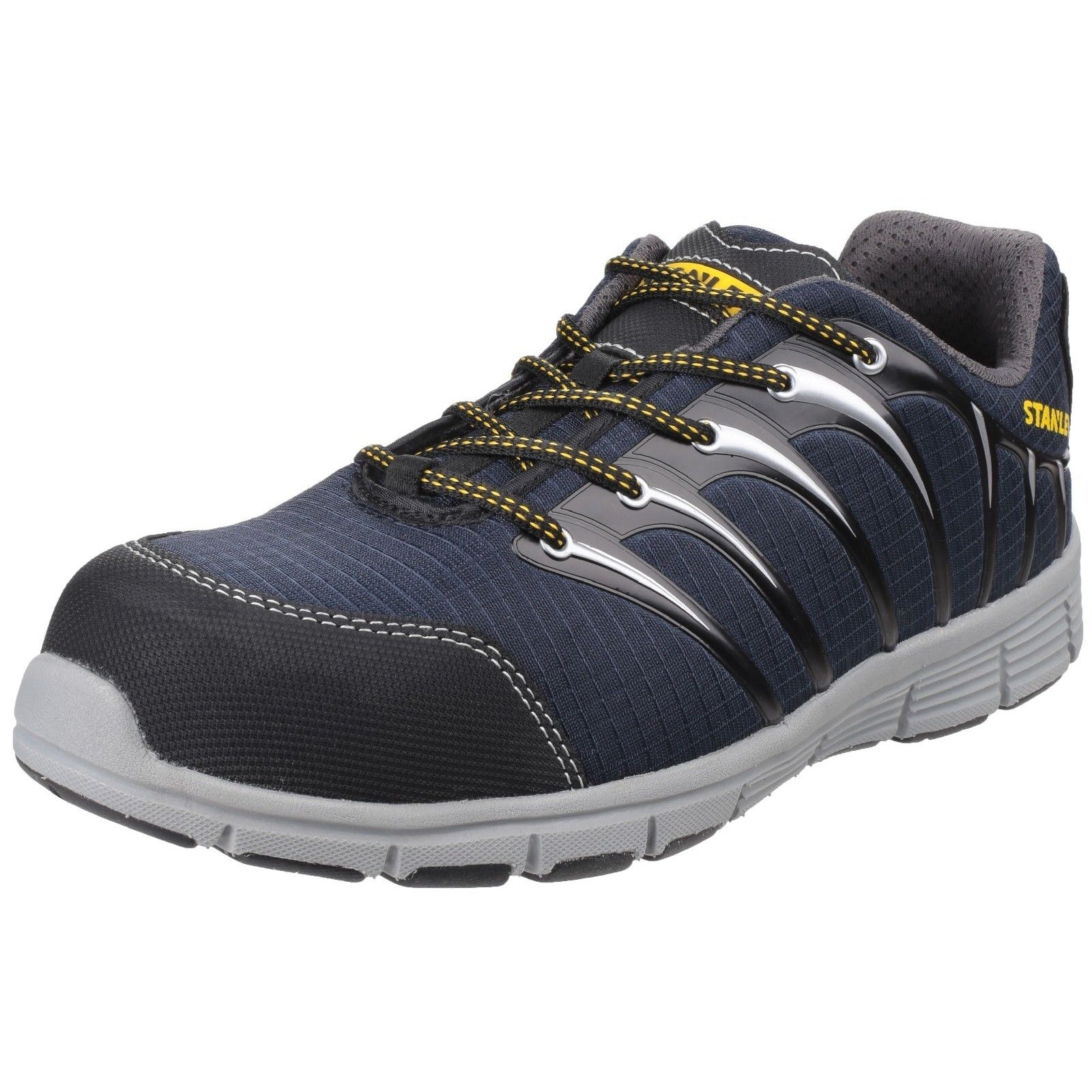 Navy-Grey - Side - Stanley Mens Globe Lace Up Safety Trainers
