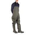 Green - Side - Amblers Mens Tyne Chest Safety Wader Wellingtons