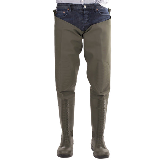 Green - Front - Amblers Mens Forth Waterproof Thigh Safety Wader