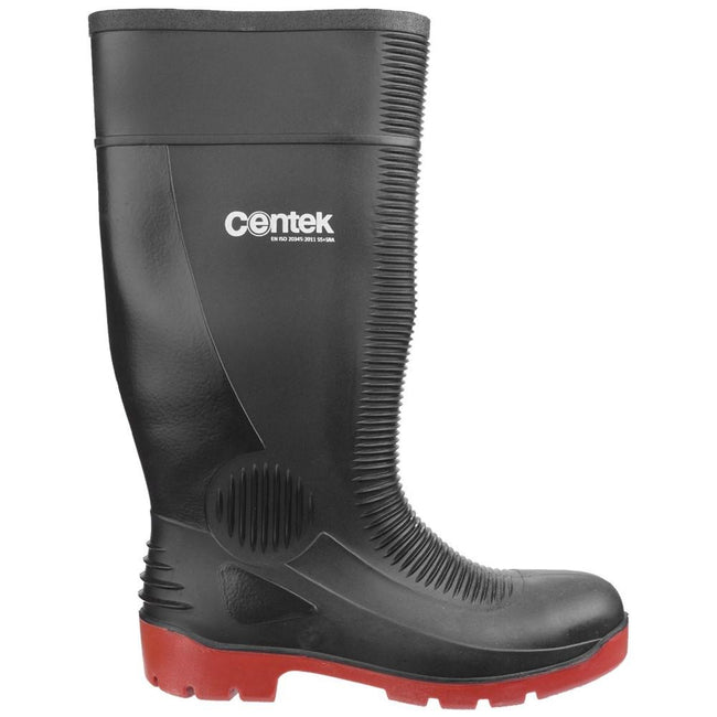 Black-Red - Back - Centek Unisex FS338 Compactor Waterproof Safety Wellington Boots