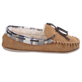 Tan - Back - Cotswold Womens-Ladies Kilkenny Classic Fur Lined Moccasin Slippers