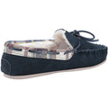 Navy - Side - Cotswold Womens-Ladies Kilkenny Classic Fur Lined Moccasin Slippers