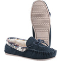 Navy - Lifestyle - Cotswold Womens-Ladies Kilkenny Classic Fur Lined Moccasin Slippers