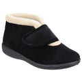 Black - Front - Fleet & Foster Womens-Ladies Levitt Touch Fasten Slippers