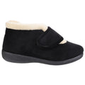 Black - Back - Fleet & Foster Womens-Ladies Levitt Touch Fasten Slippers