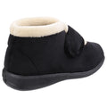 Black - Side - Fleet & Foster Womens-Ladies Levitt Touch Fasten Slippers