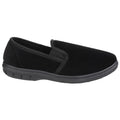 Black - Back - Fleet & Foster Mens John Twin Gusset Memory Foam Slipper