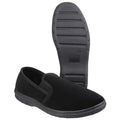 Black - Close up - Fleet & Foster Mens John Twin Gusset Memory Foam Slipper