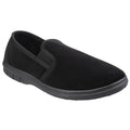 Black - Front - Fleet & Foster Mens John Twin Gusset Memory Foam Slipper