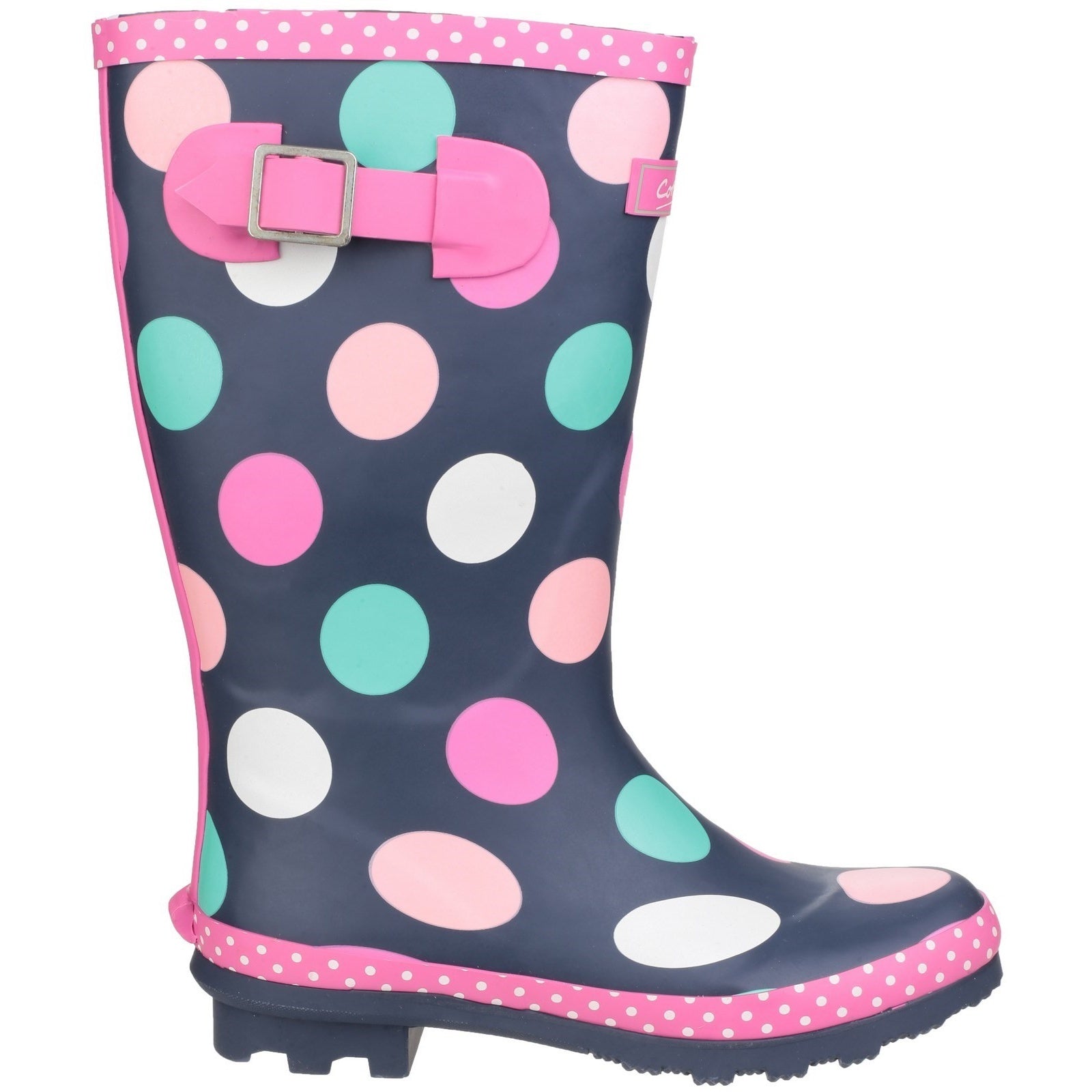 Multicoloured - Back - Cotswold Childrens Girls Dotty Spotted Wellington Boots