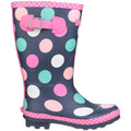 Multicoloured - Back - Cotswold Childrens Girls Dotty Spotted Wellington Boots