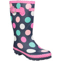 Multicoloured - Front - Cotswold Childrens Girls Dotty Spotted Wellington Boots