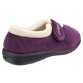 Plum - Side - Fleet & Foster Womens-Ladies Capa Floral Touch Fasten Slippers