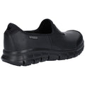 Black - Side - Skechers Occupational Womens-Ladies Sure Track Slip On Work Shoes