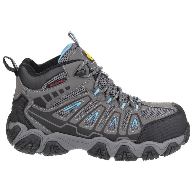 Grey - Back - Amblers Safety Womens-Ladies AS802 Waterproof Non-Metal Safety Boots