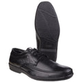 Black - Close up - Fleet & Foster Mens Dave Apron Toe Oxford Formal Shoes