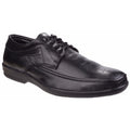 Black - Front - Fleet & Foster Mens Dave Apron Toe Oxford Formal Shoes