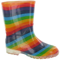 Multi - Front - Cotswold PVC Kids Rainbow Welly - Girls Boots
