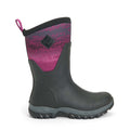 Black-Magenta - Back - Muck Boots Unisex Arctic Sport Mid Pull On Wellies